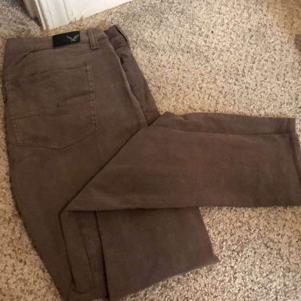 American eagle brown/gray jegging stretch skinny jeans